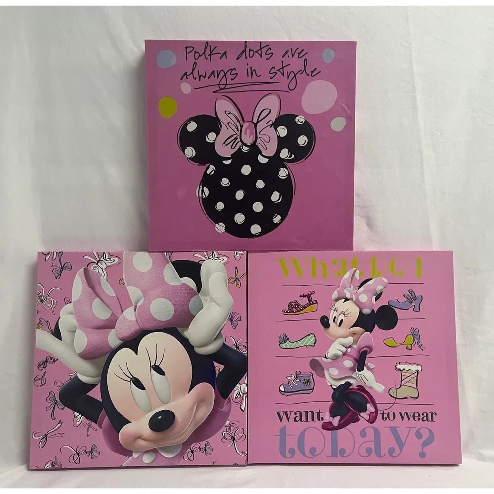 Set of 3 Disney Minnie Mouse Canvas Art